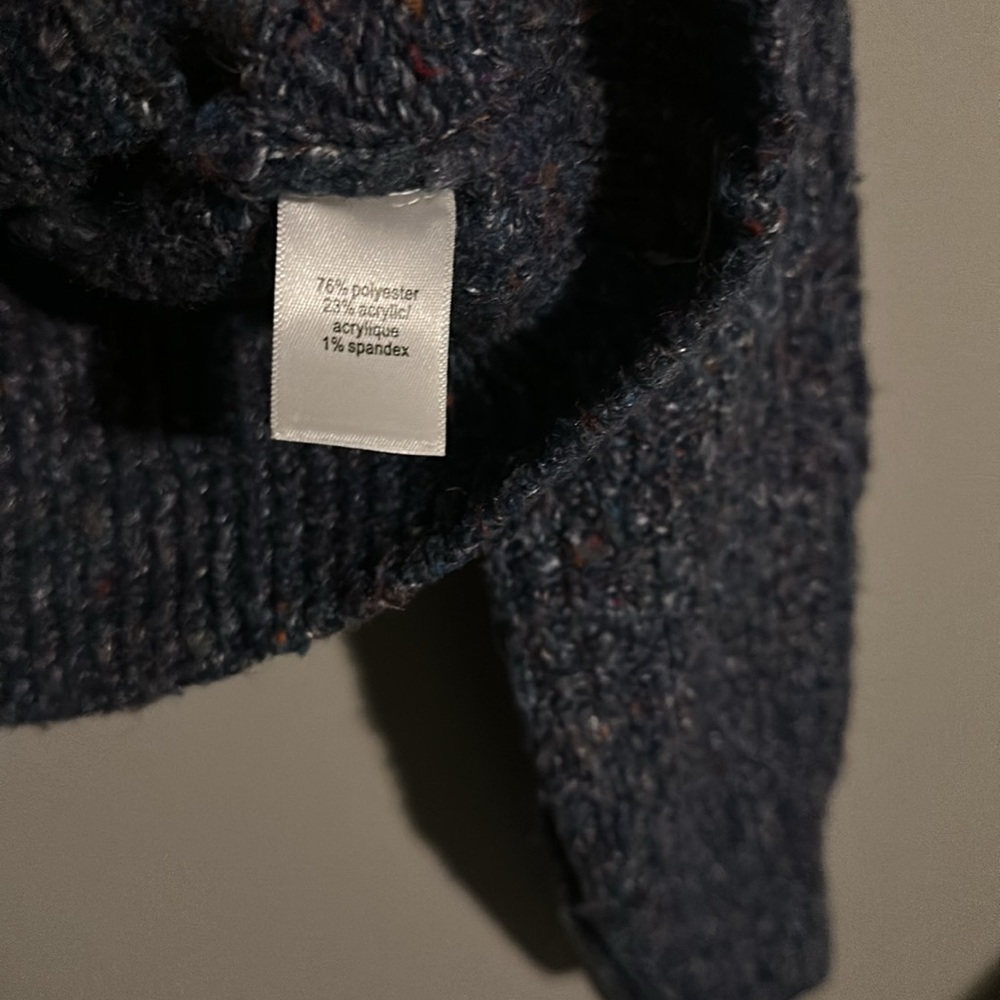 Maurices Blue Speckled Cable Knit Crewneck Sweater Women’s Small Cozy Fall - Picture 7 of 8